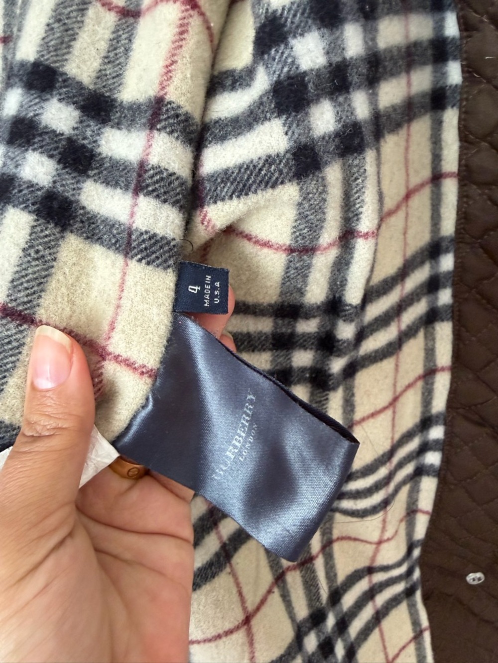 Burberry Quilted Dark Brown Lightweight Shirt Jacket USA small/ medium - Picture 9 of 11